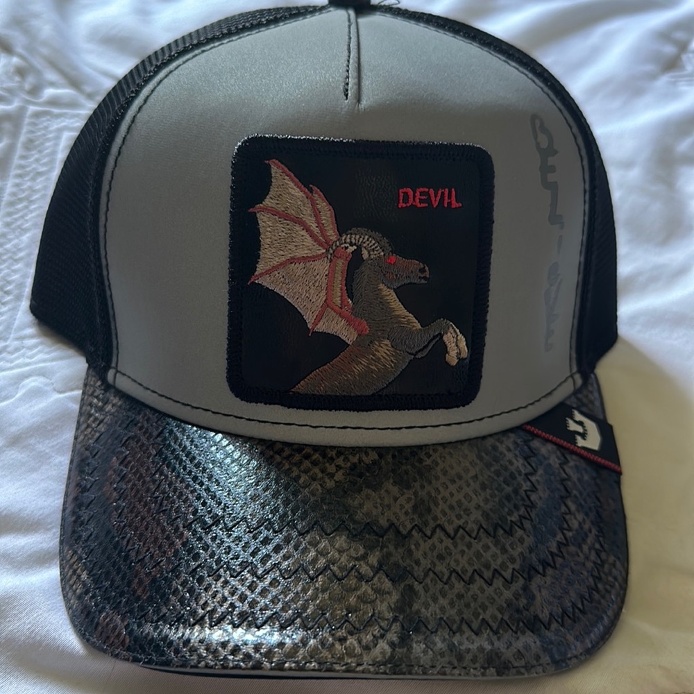 Goorin Animal Farm Trucker Baseball Hat Believe Unreal Jersey Devil Snake Skin
